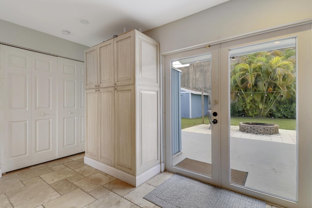 doorway to outside featuring french doors