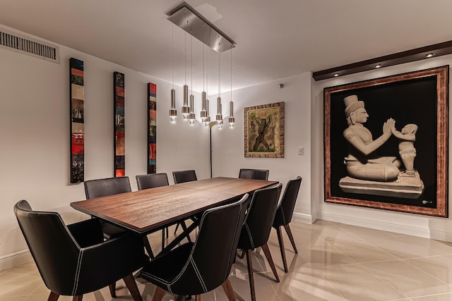 view of tiled dining area