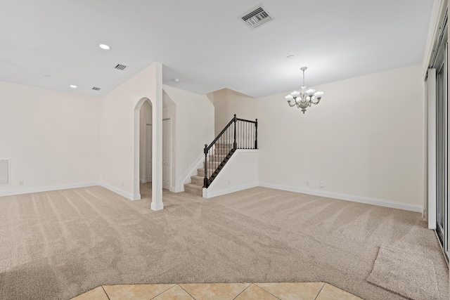 interior space featuring an inviting chandelier