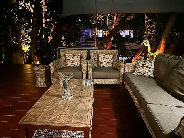 view of patio / terrace featuring a wooden deck and outdoor lounge area