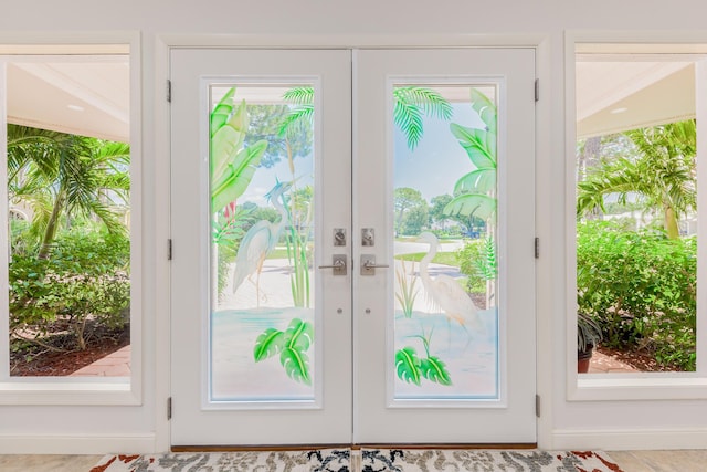 doorway to outside with french doors