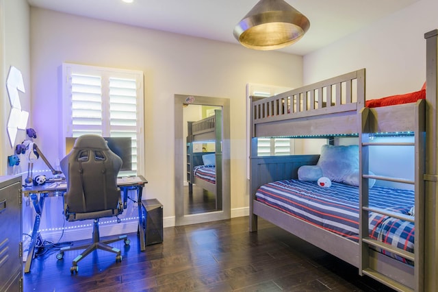 bedroom featuring dark hardwood / wood-style floors