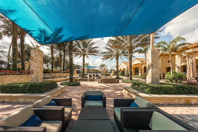 view of patio with an outdoor living space