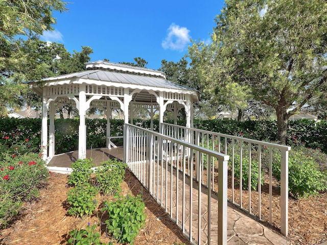 exterior space with a gazebo