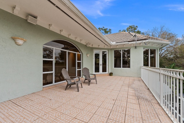 view of patio / terrace featuring french doors