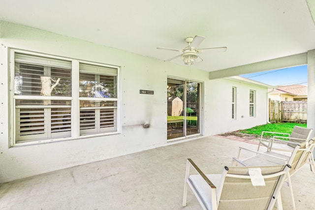 view of patio / terrace with ceiling fan