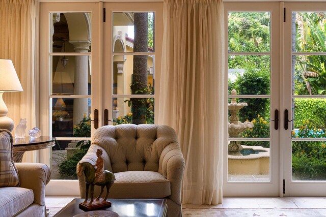 doorway to outside with french doors