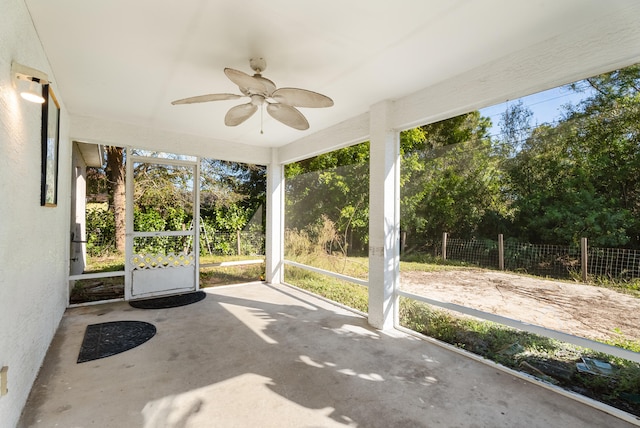 view of unfurnished sunroom