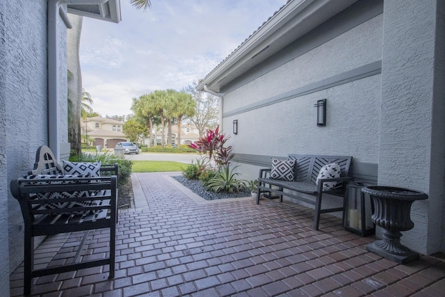 view of patio featuring an outdoor living space