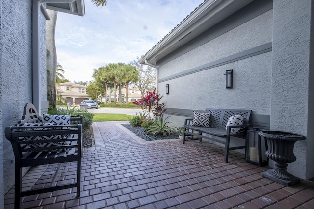 view of patio featuring an outdoor living space