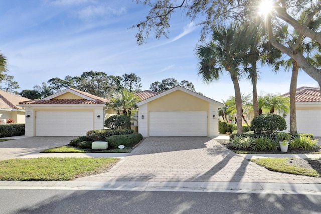 view of front of home with a garage