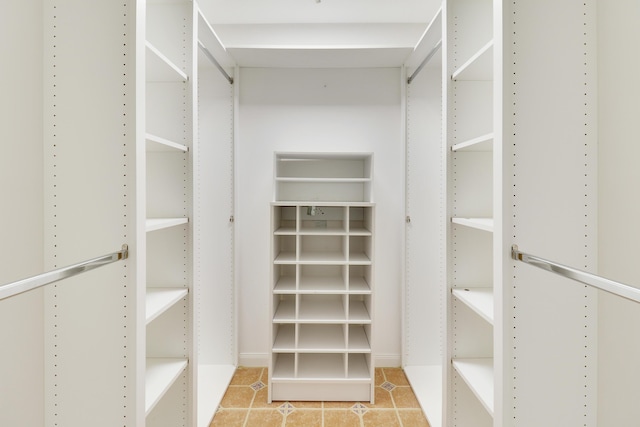 view of walk in closet