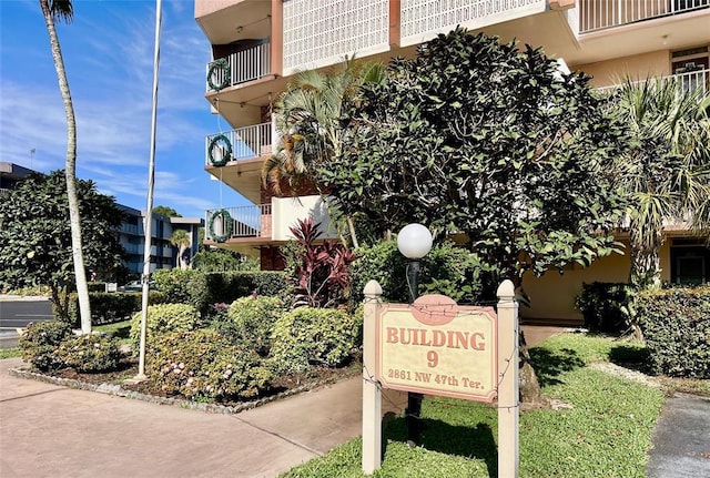 view of community sign