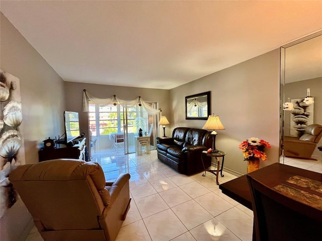 view of tiled living room