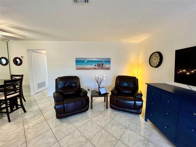 view of tiled living room