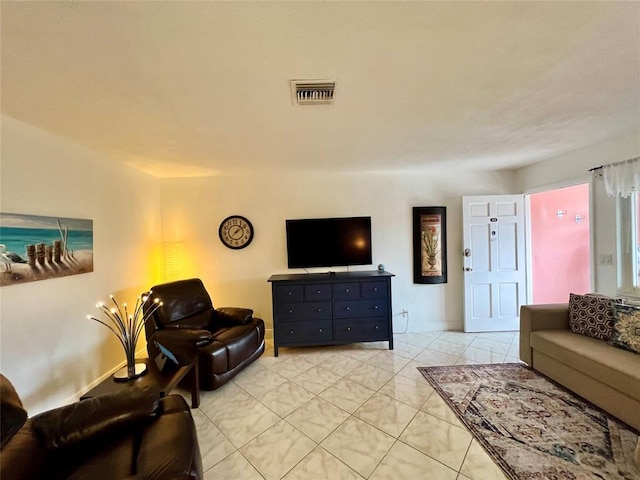 view of tiled living room