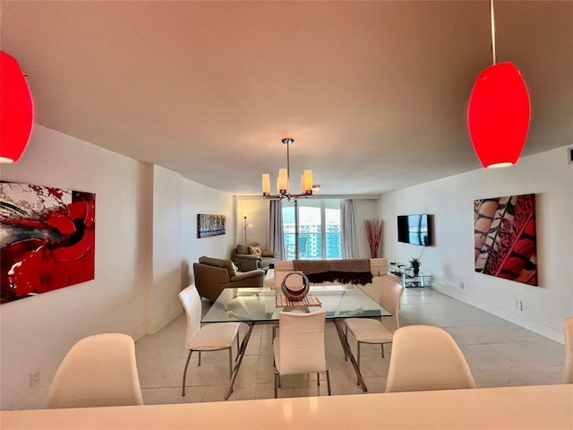 dining room featuring an inviting chandelier