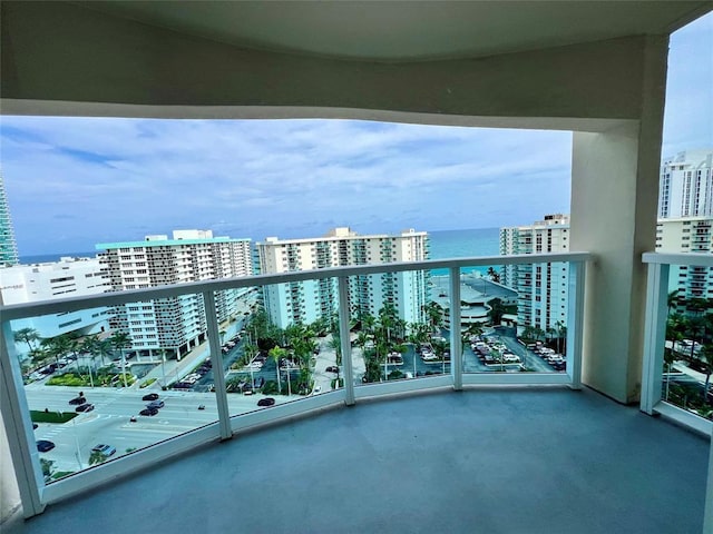 balcony with a water view