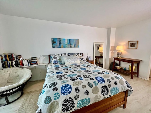 bedroom featuring light hardwood / wood-style flooring