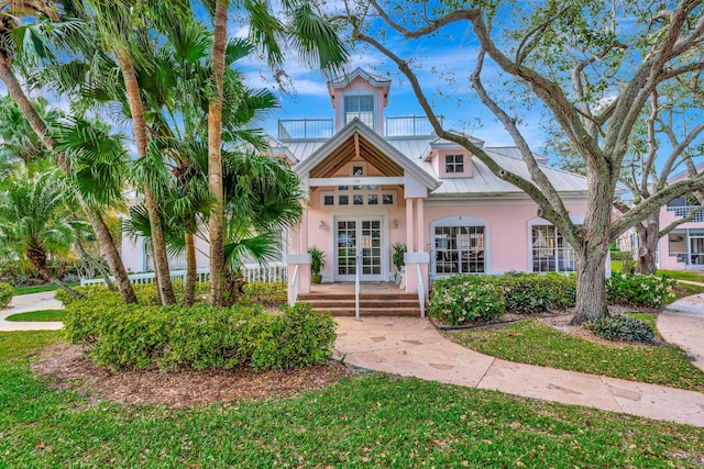 view of front of home featuring french doors