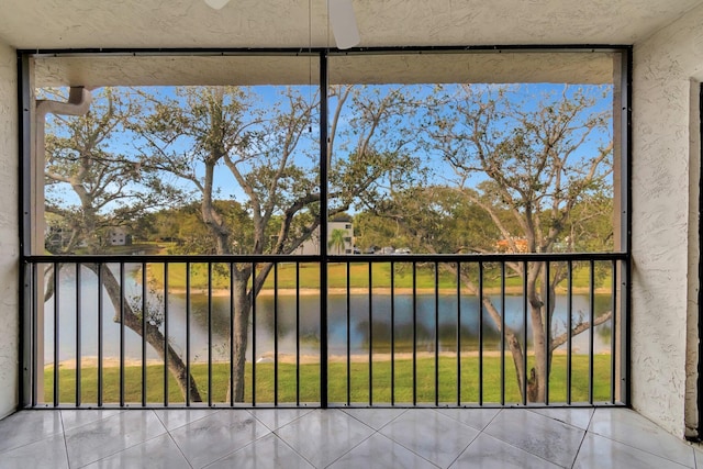 balcony with a water view