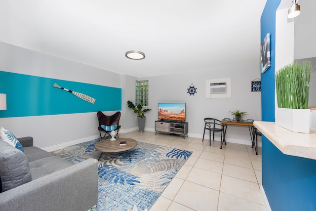 view of tiled living room