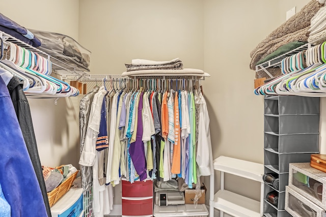 view of walk in closet