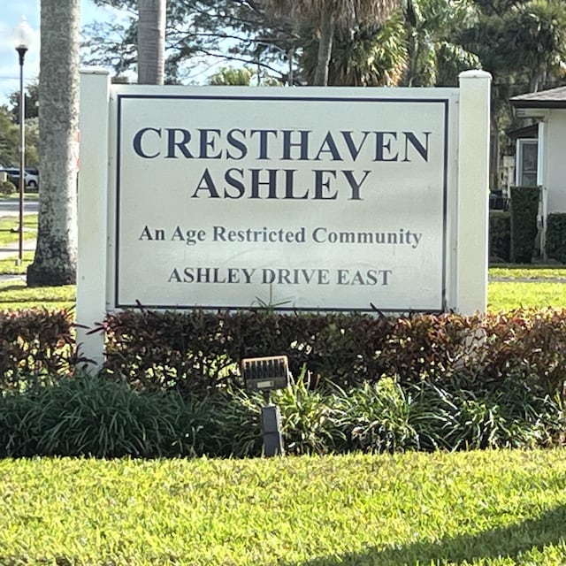 view of community sign