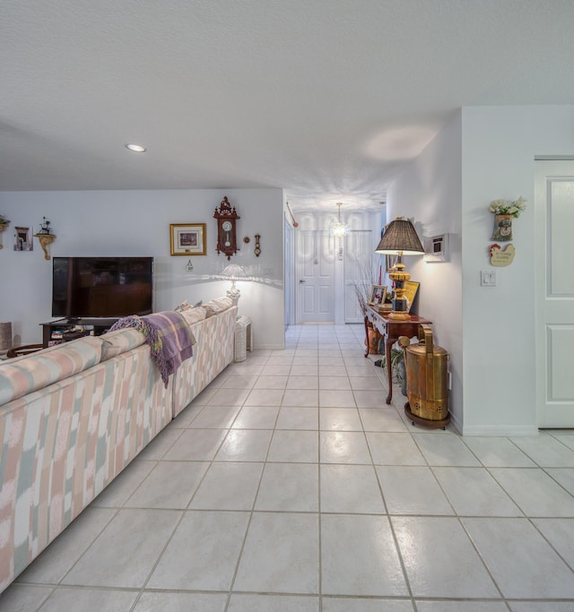 view of tiled living room