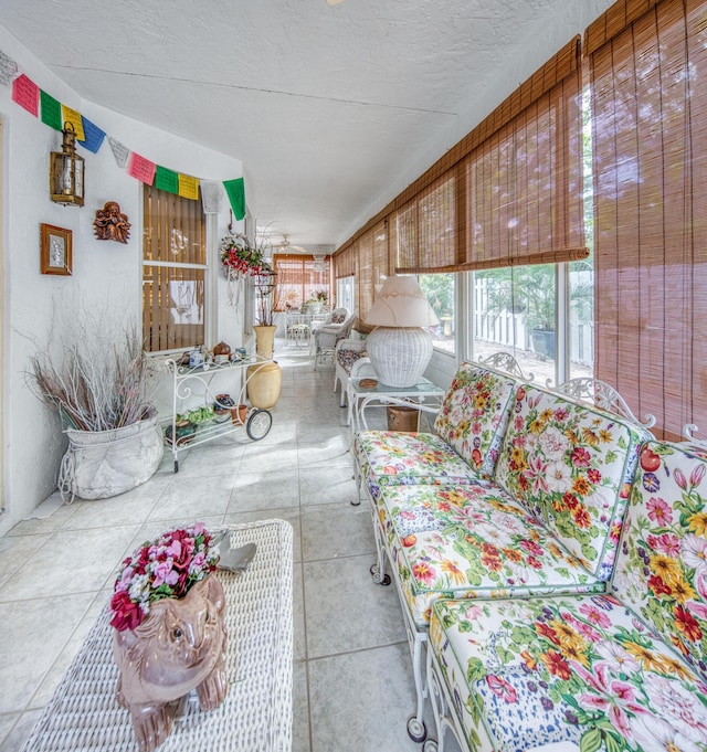 view of tiled living room