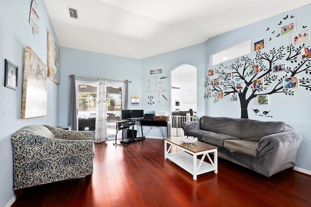 living room featuring hardwood / wood-style flooring