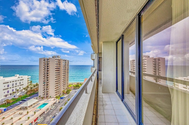 balcony with a water view