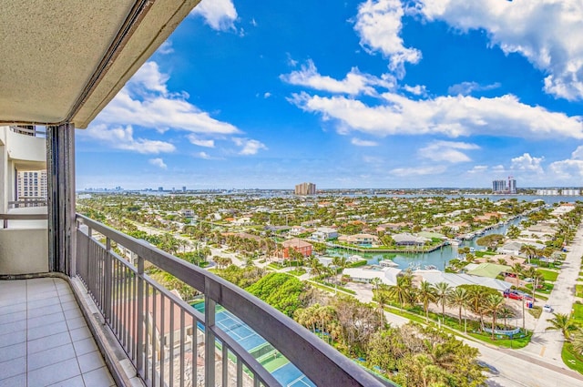 balcony with a water view