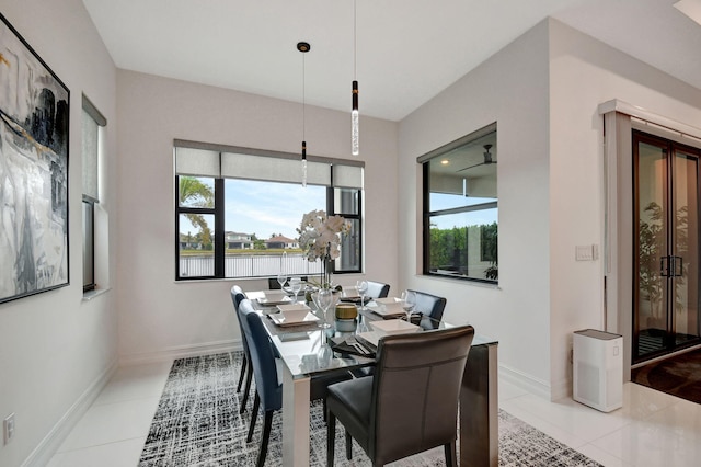 view of tiled dining area