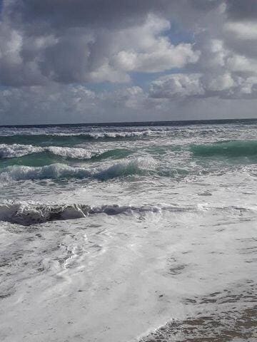 view of water feature featuring a beach view