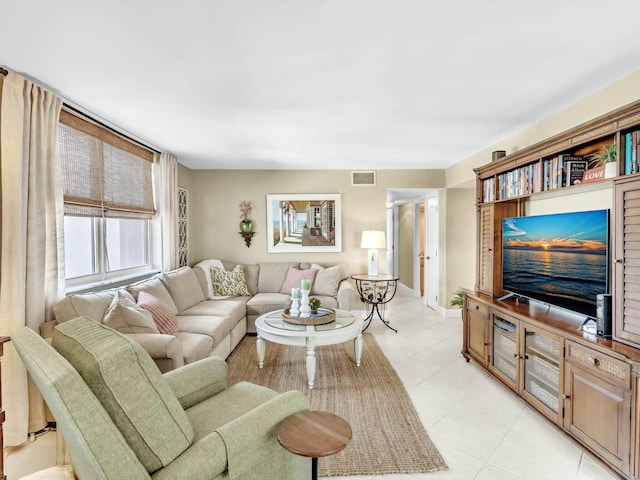 view of tiled living room