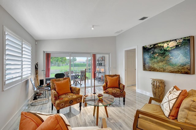 living room featuring light hardwood / wood-style floors