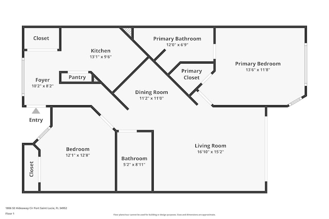 1806 SE Hideaway Cir Unit 1806, Port Saint Lucie, FL 34952 - property floor plan