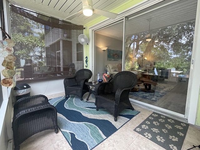 1806 SE Hideaway Cir Unit 1806, Port Saint Lucie, FL 34952 - sunroom / solarium with ceiling fan and healthy amount of natural light