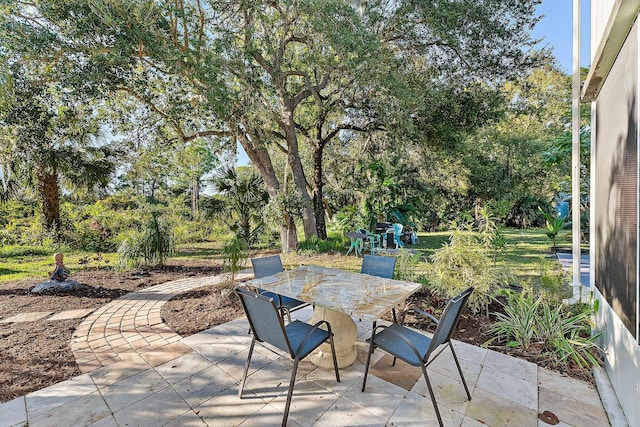 view of patio with outdoor dining area