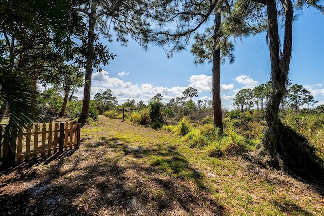 view of yard with fence