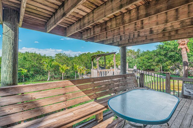 1806 SE Hideaway Cir Unit 1806, Port Saint Lucie, FL 34952 - wooden terrace with view of wooded area