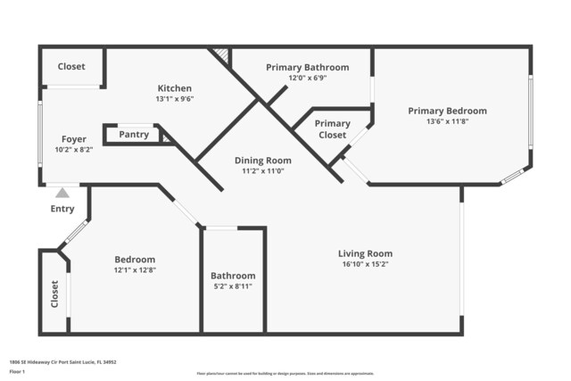 1806 SE Hideaway Cir Unit 1806, Port Saint Lucie, FL 34952 - property floor plan
