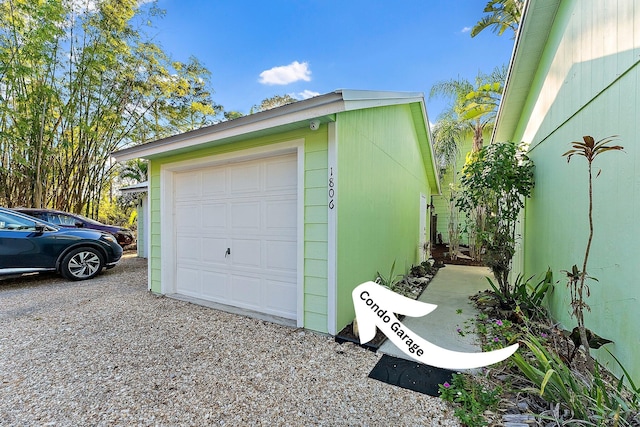 garage with driveway