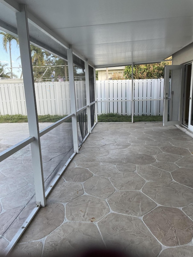 view of unfurnished sunroom