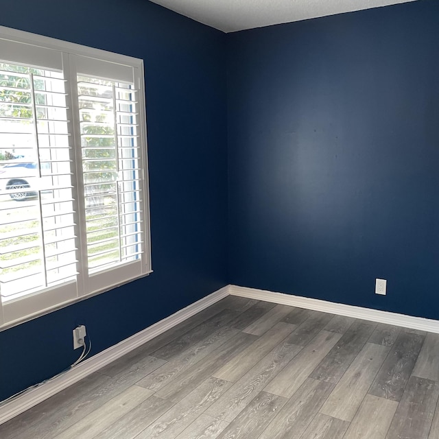 unfurnished room with hardwood / wood-style floors and a healthy amount of sunlight