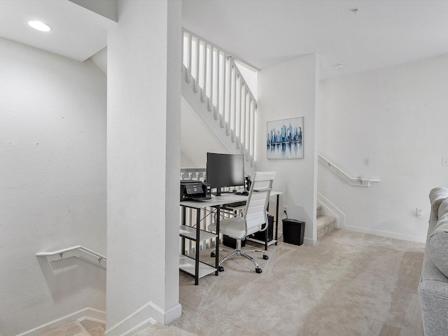 view of carpeted office