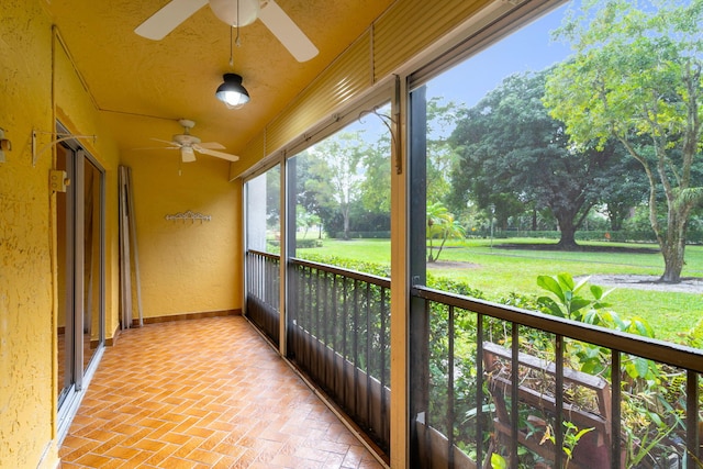 view of unfurnished sunroom