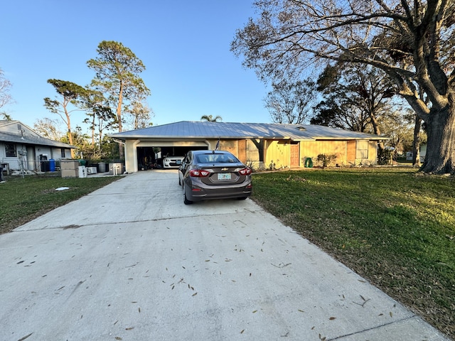 ranch-style house with a front lawn