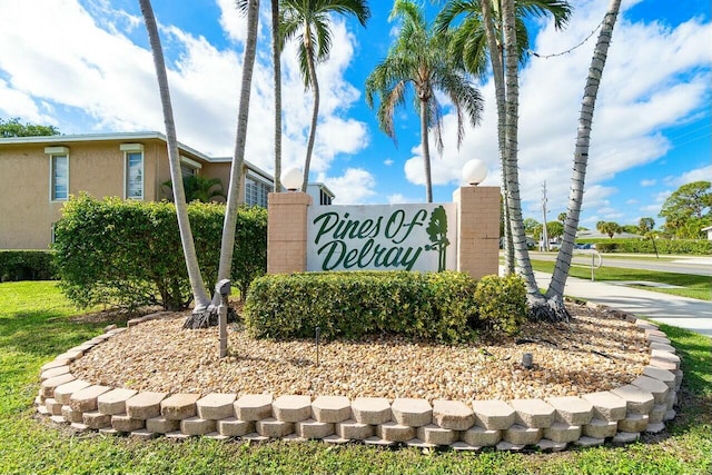 view of community sign